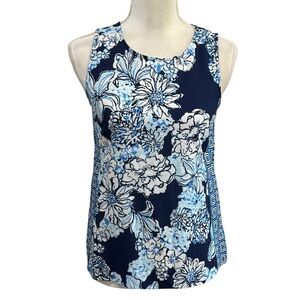 Lilly Pulitzer XXS IONA SLEEVELESS TOP Low Tide Navy Bouquet Tank NWT Floral $98